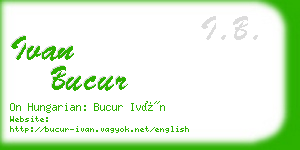 ivan bucur business card